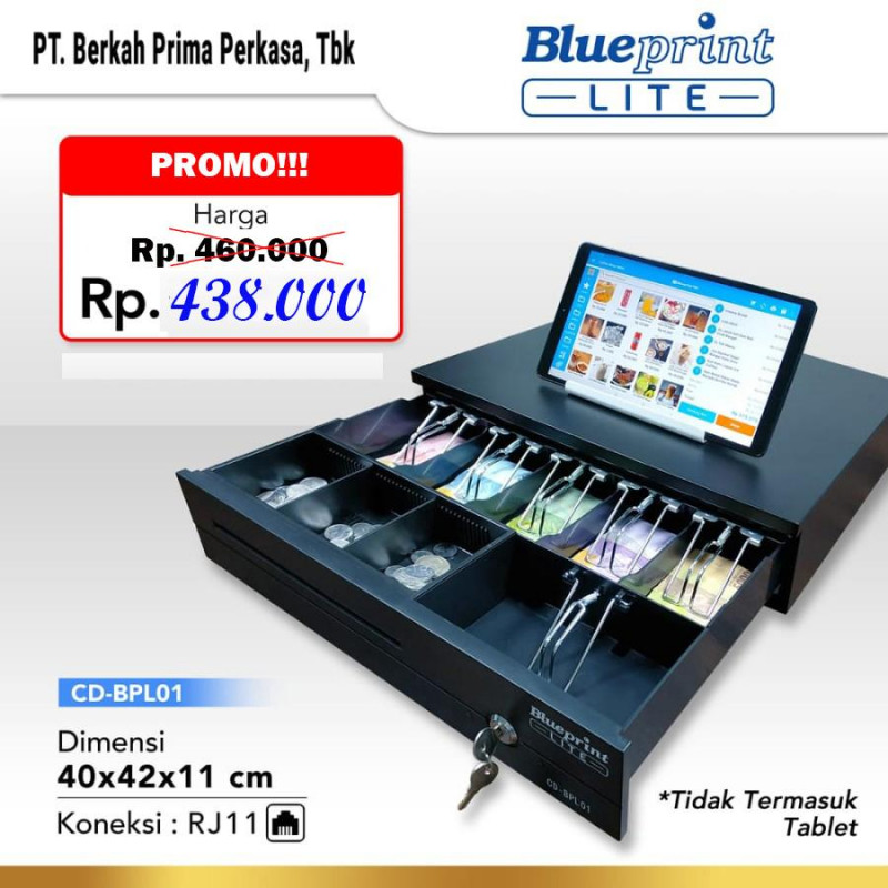 Cash Drawer Laci Kasir Laci Uang BLUEPRINT CD-BPL01 40x42x11 Cm